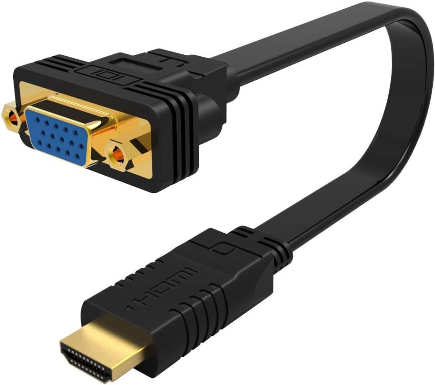 HDMI naar VGA Adapter, HDMI naar VGA (Mannelijk naar Vrouwelijk) Ondersteuning 1080P Compatibel voor laptop, PC, HDTV, Monitor, Chromebook, Raspberry Pi, Roku 15 cm