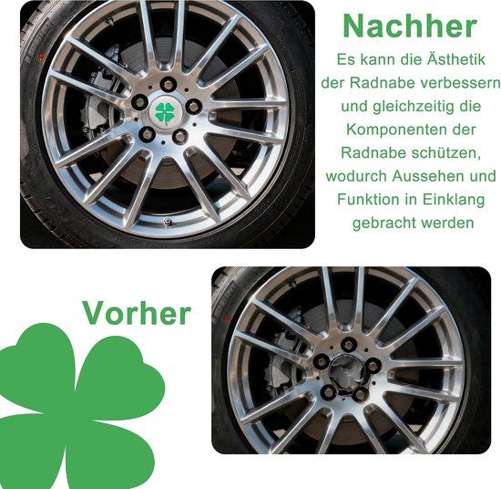 4 stuks 56 mm metalen vierblad naafdoppen stickers — afbeelding 4
