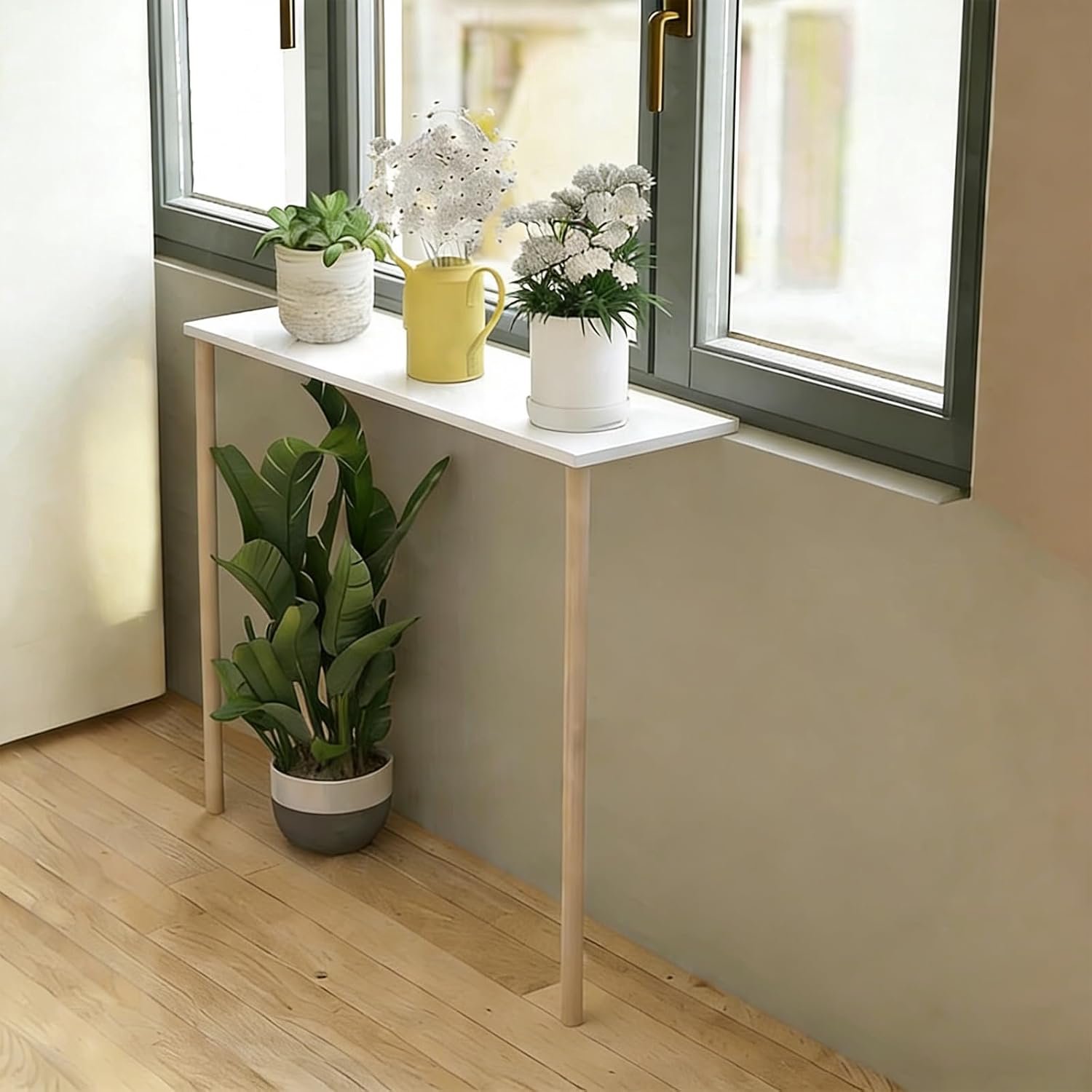 Witte vensterbank plantenplank - aanrechtuitbreidingsbord voor keuken, raamlijst en decoratie (50x30x40cm/20x12x16in) - ideale oplossing voor thuisopslag