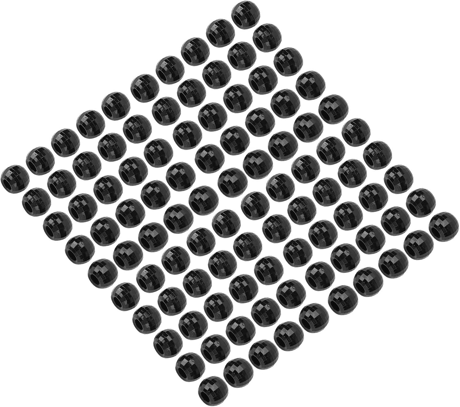 Srliya 100 Stuks Haarvlechtkralen Waterbestendig Plastic Haarvlechtringen Vintage Haarsieraden Kralen voor Baard, Prachtig Ontwerp Haarkralen voor Vlechten, Paardenstaarten (Zwart)