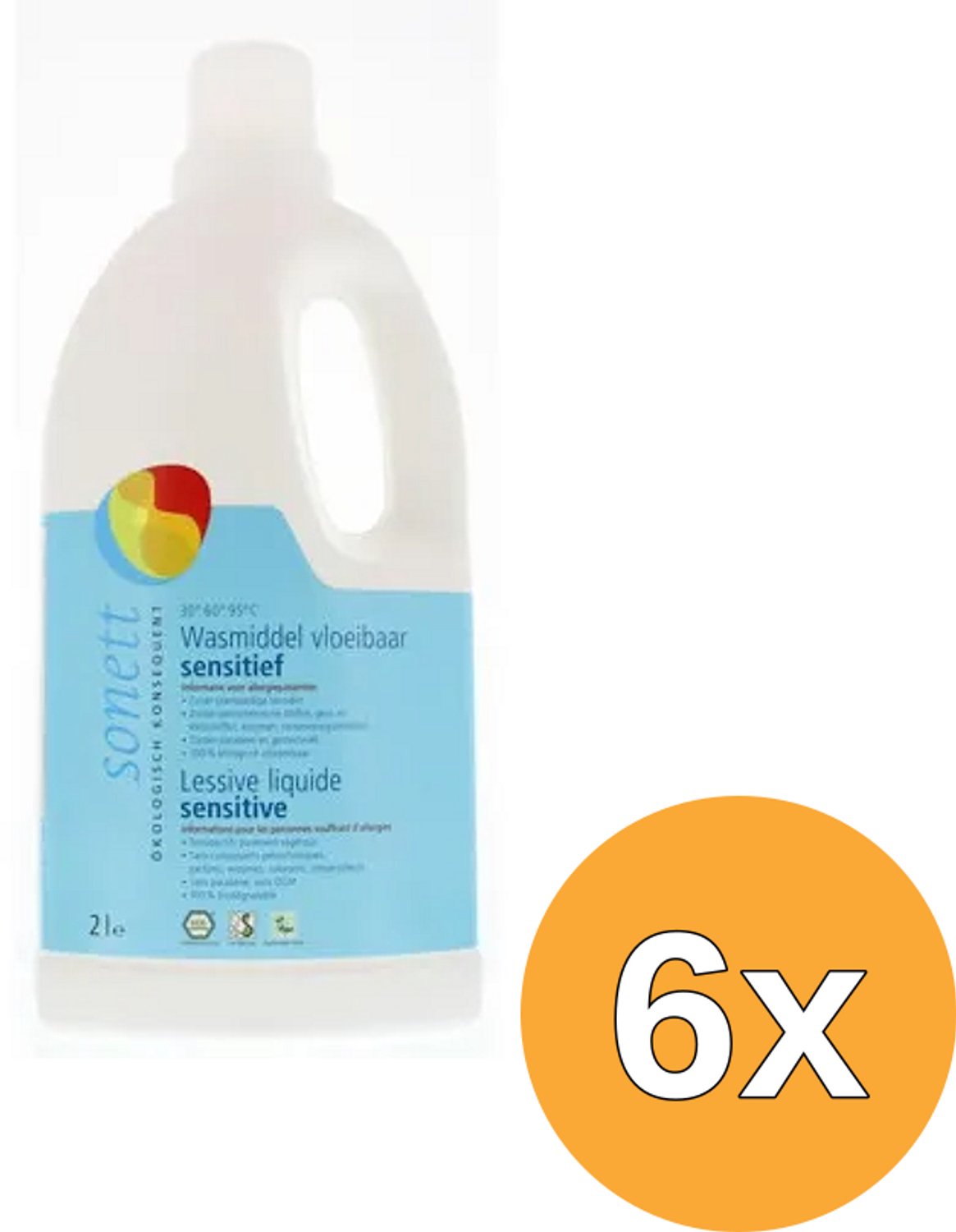 6x Sonett Wasmiddel Vloeibaar Sensitief (2000 ml)