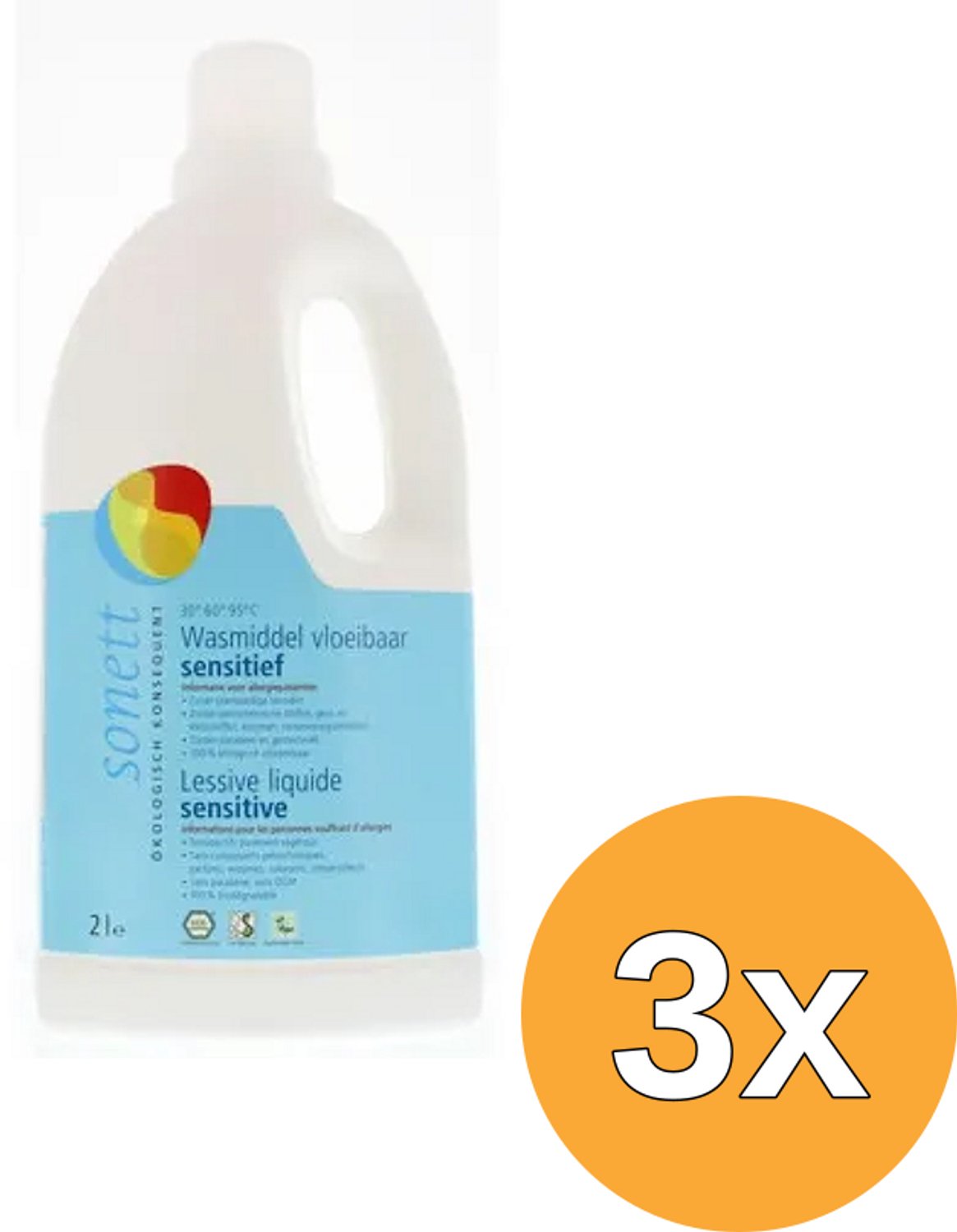 3x Sonett Wasmiddel Vloeibaar Sensitief (2000 ml)