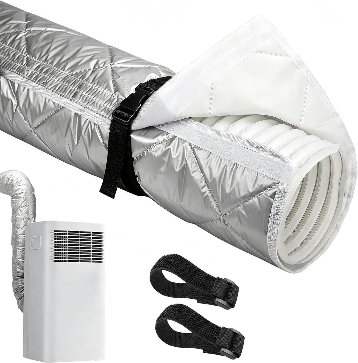 Isolatie afvoerslang airconditioning - 150 cm isolatiehoes Ø 15 cm - energiezuinige slangafdekking - koelt sneller - ShopVlot