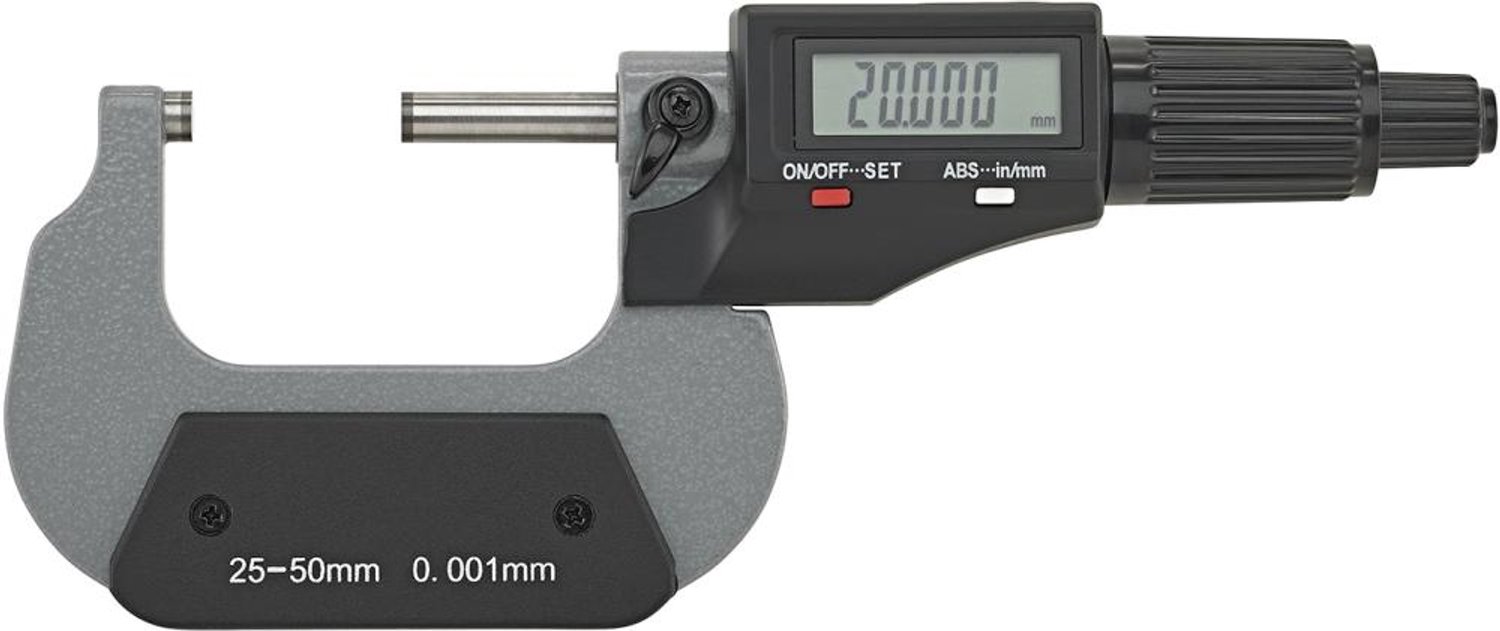 Beugelschroefmaat digitaal zonder data-uitgang 25-50mm FORTIS