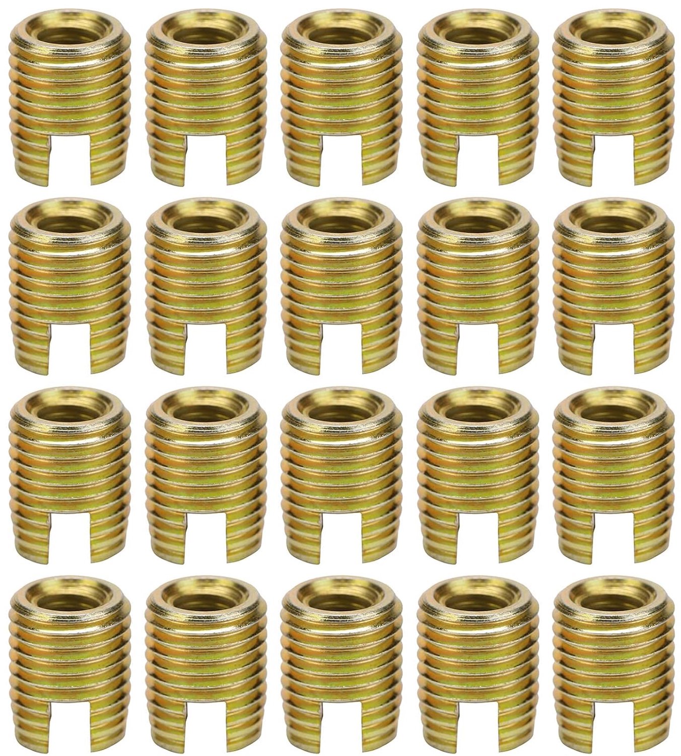 Akozon 20pcs 302 Thread Inserts, Carbon Steel, Repair Kit for Screws with Self Tapping Thread Insert (Inside M8 x 1.25 Outside M12 x 1.5:15mm)