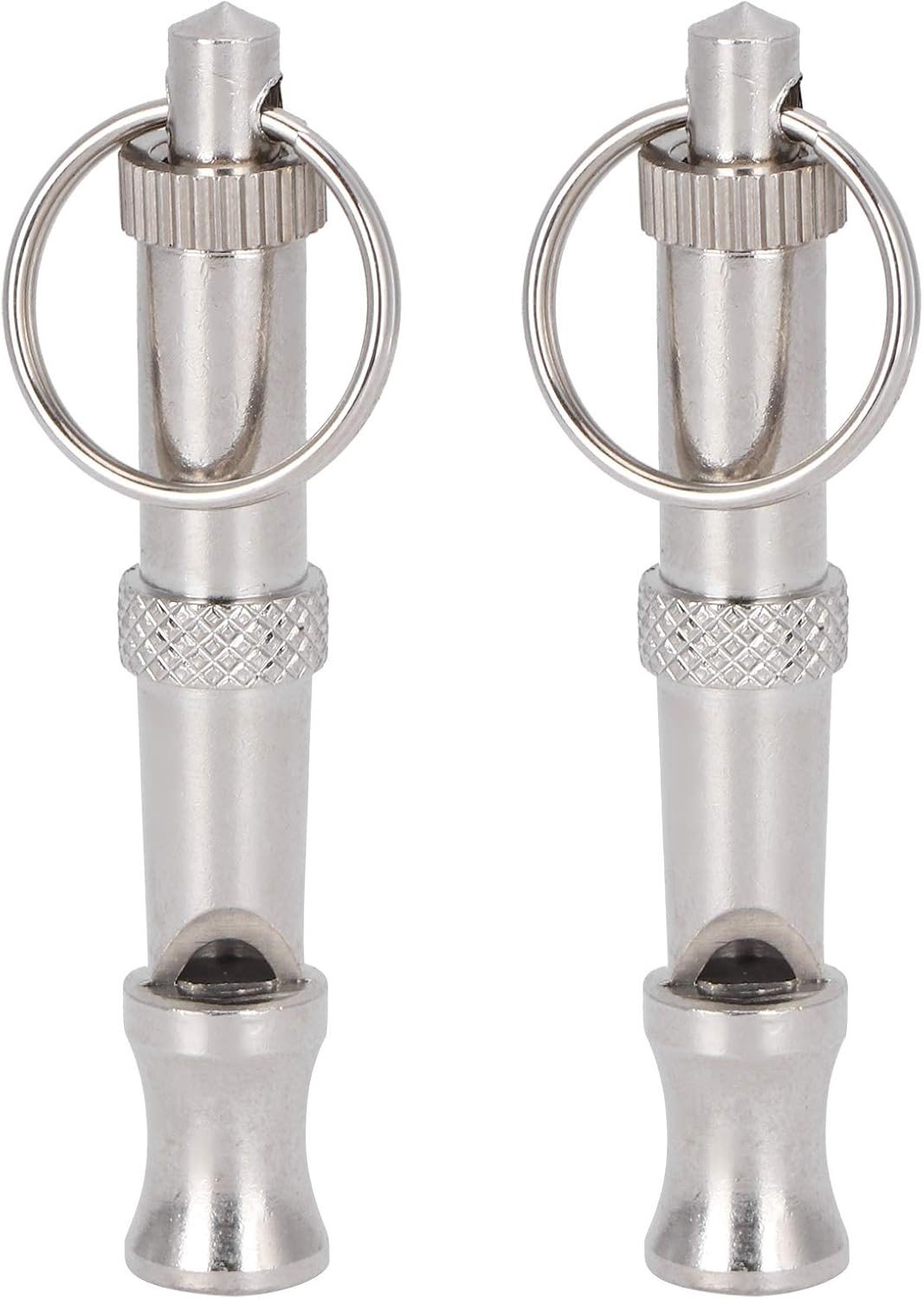 Set van 2 Ultrasonische Hondenfluitjes van RVS, Draagbare Fluitjes met Aanpasbare Frequentie voor Honden- en Duiven Training