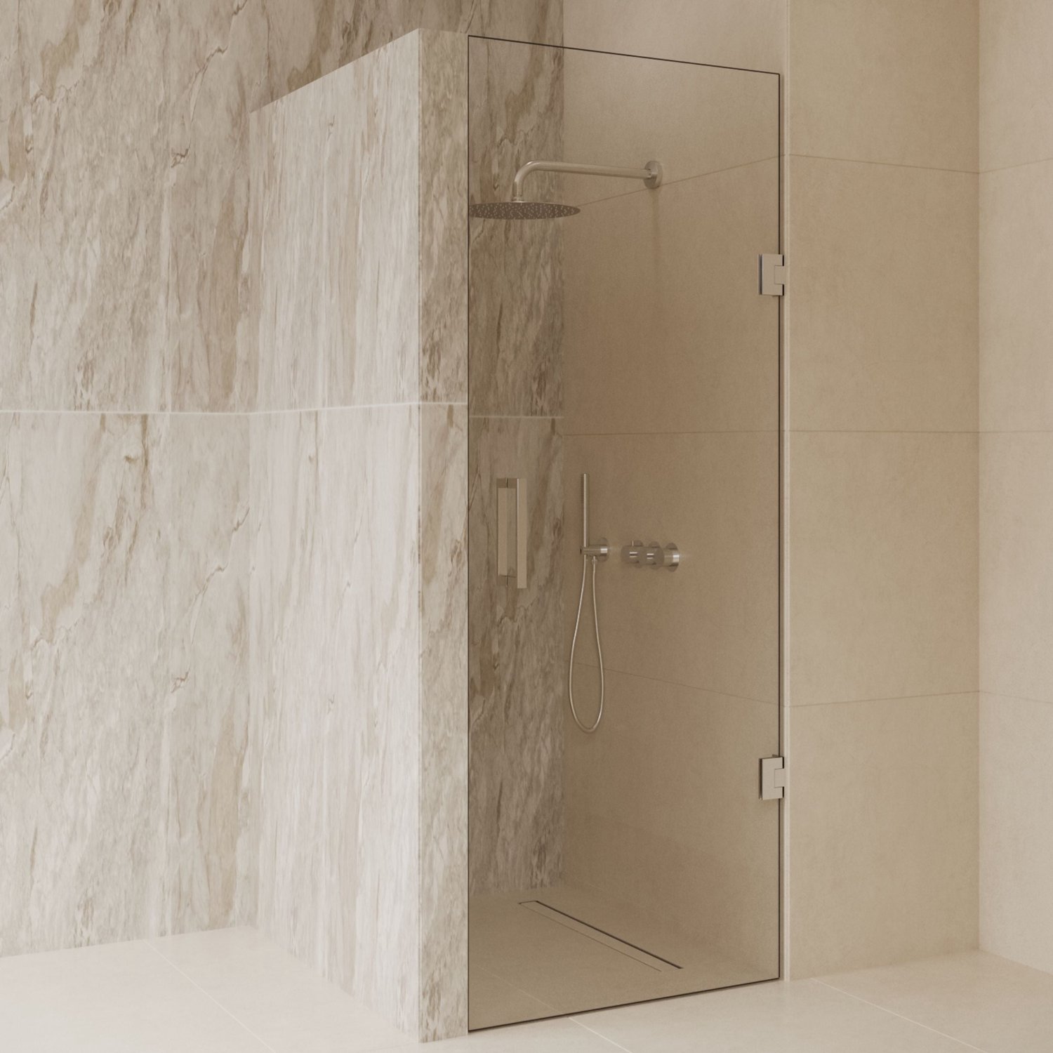 Sanitado Dalis Nisdeur Helder Glas RVS Profielen 70x200 cm