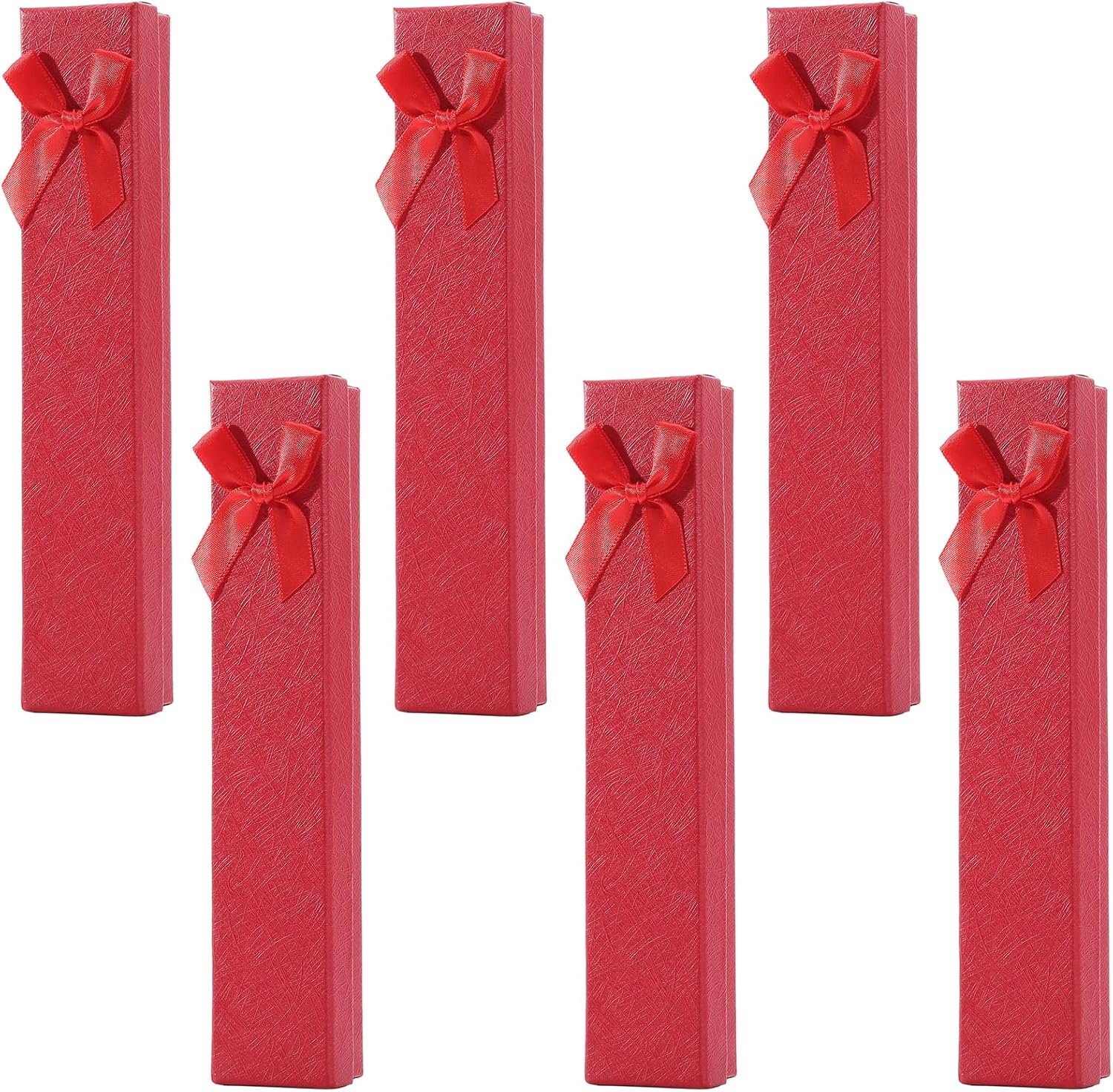 Geschenkdozen voor sieraden 6 stuks - karton met spons - rechthoekig, diep rood - elegante presentatie voor sieraden - ShopVlot