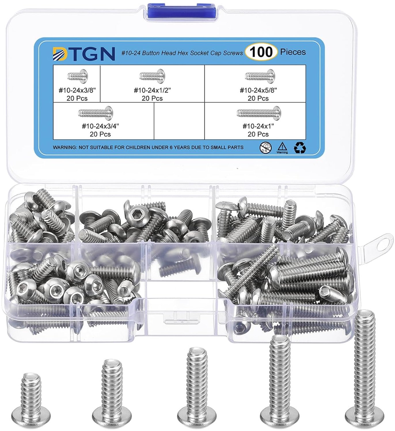 Hexagon schroeven set 100-delig - 304 RVS - verschillende maten - ideaal voor projecten - ShopVlot