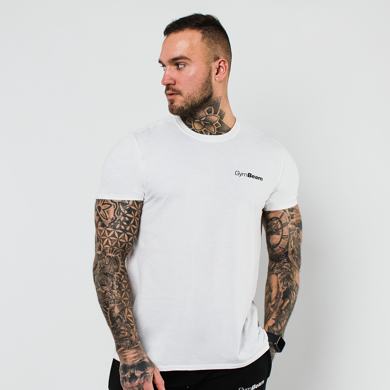 GymBeam Heren Basic T-shirt Wit XL