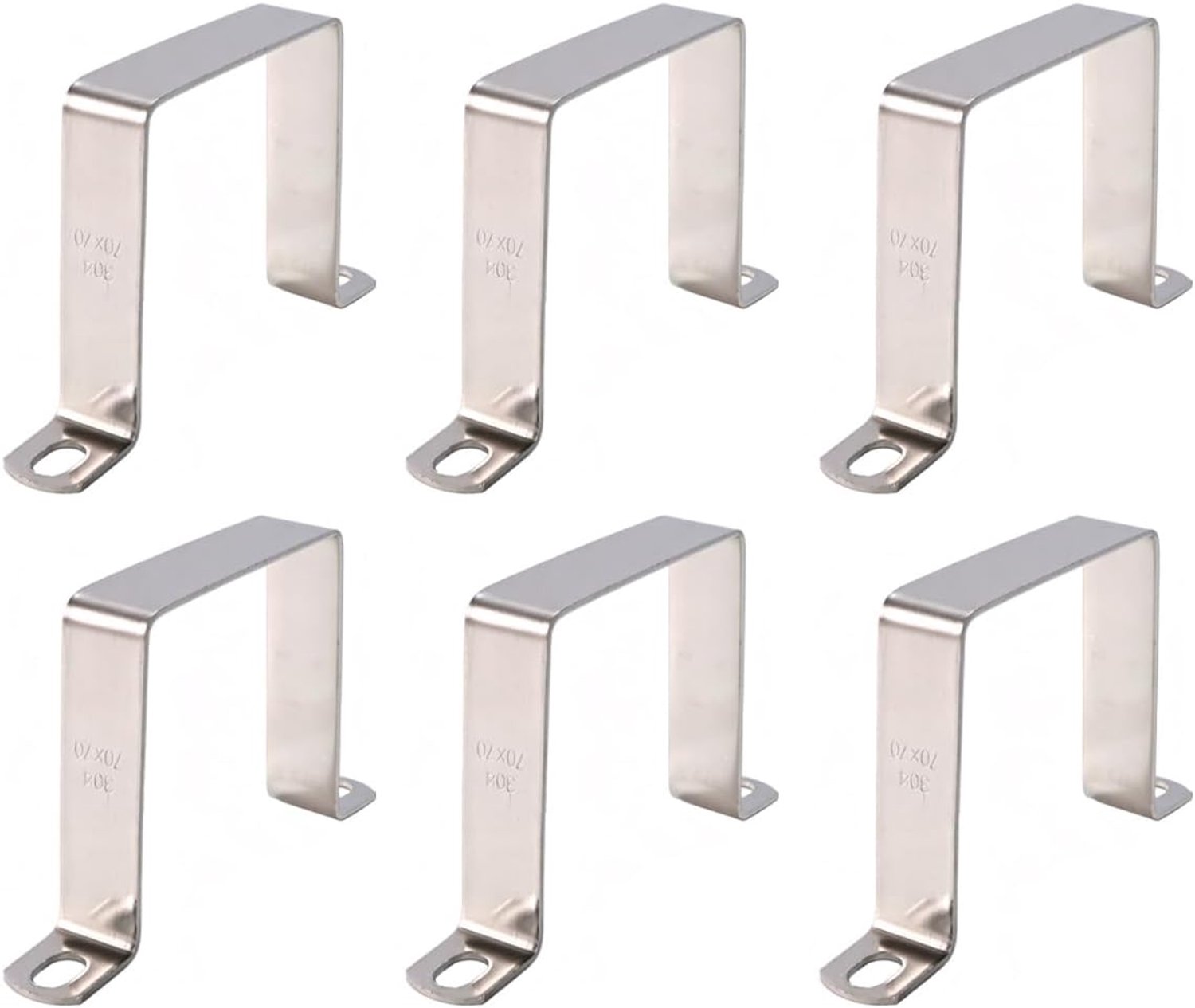 Grobo 6 stuks 304 roestvrij staal 70x70mm Heavy-Duty vierkante U-bouten pijpklemmen