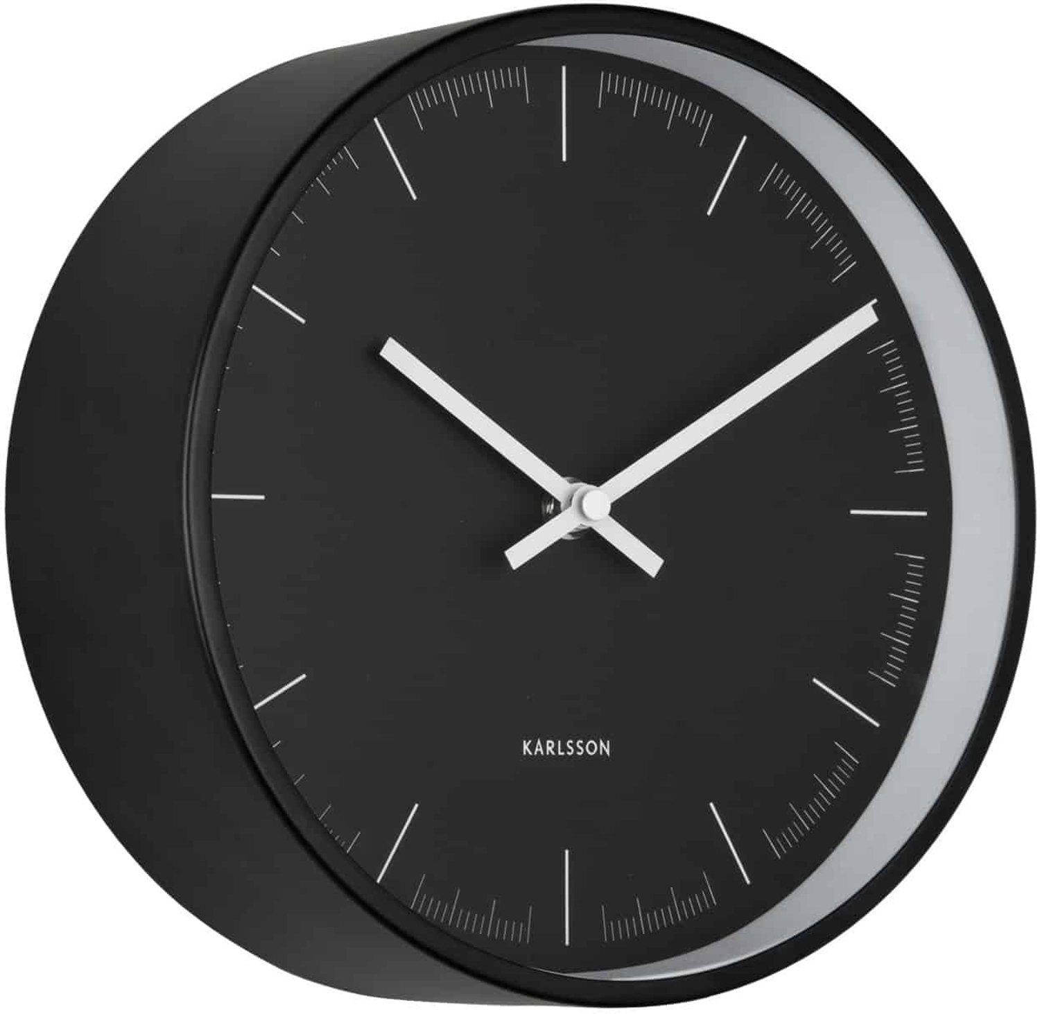 Karlsson Wandklok Odense Deep - Zwart - 21.5x21.5x8.2cm - Wandklok Scandinavisch