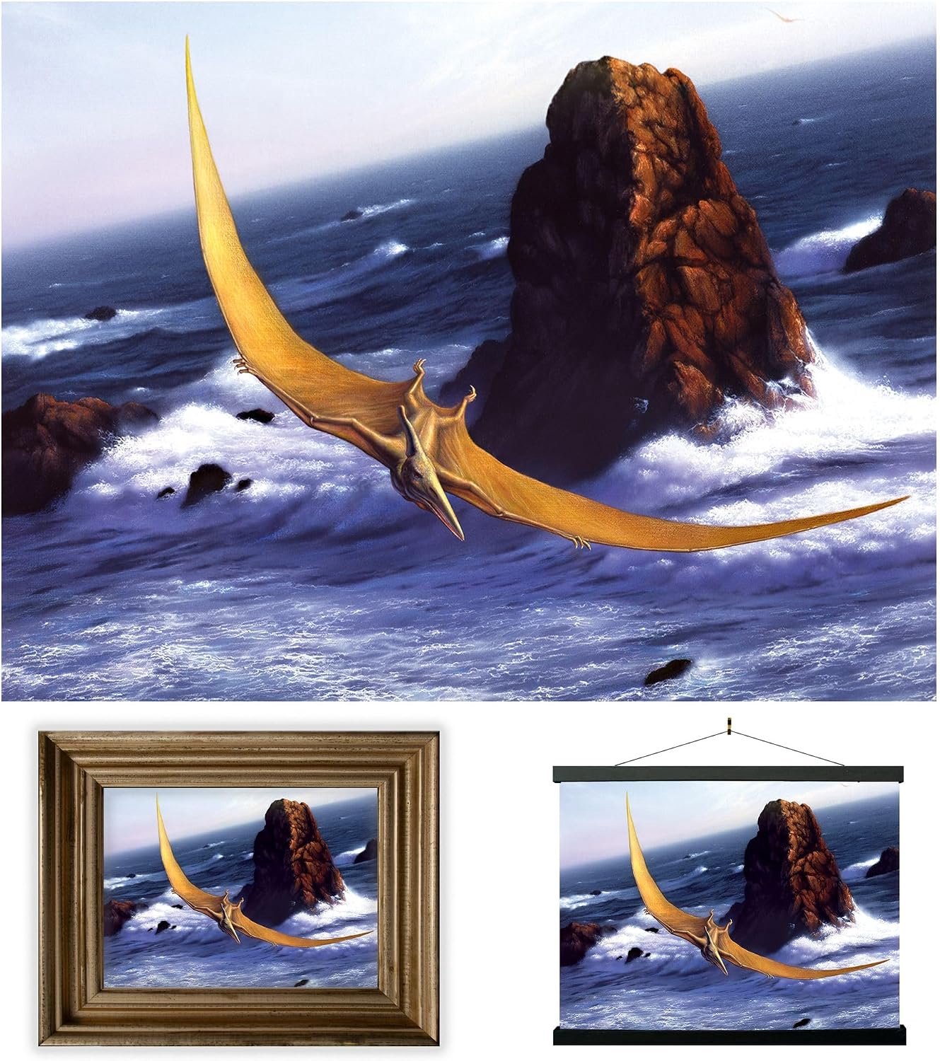 3D LiveLife Lenticular Art Prints on the Wall - Pterodactyl by Deluxebase. Unframed 3D Dinosaur Poster. Original - ShopVlot