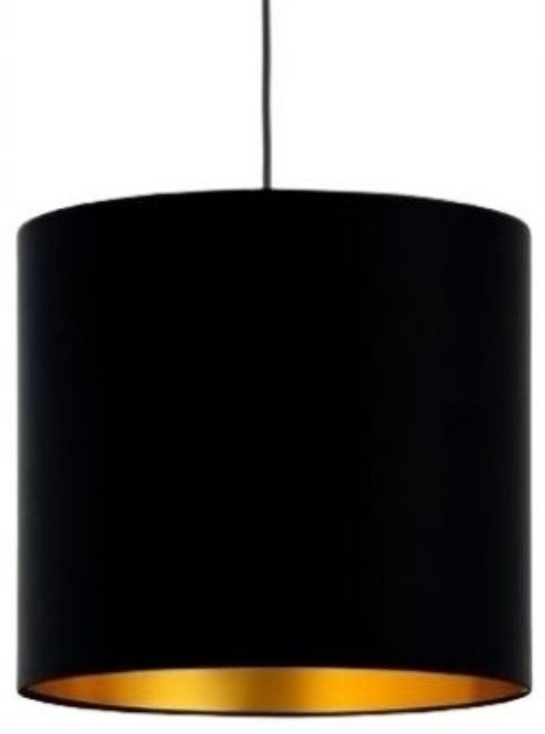 Luxe zwarte hanglamp ORO Deluxe 20cm met stoffen kap
