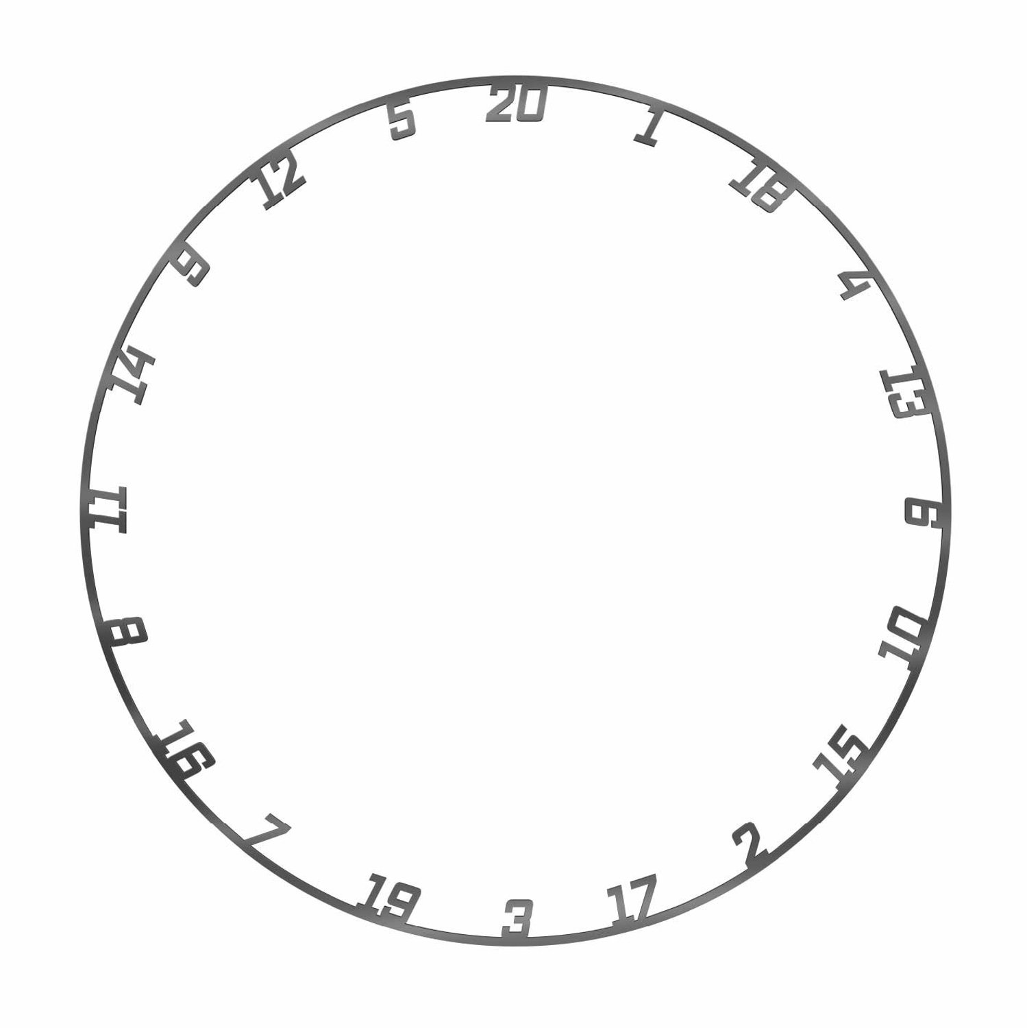 KOTO Grey Numberring - Cijferring Dartbord