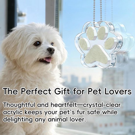Pet Hair Keepsake Acryl Memory Ornament voor Kat en Hond — afbeelding 2
