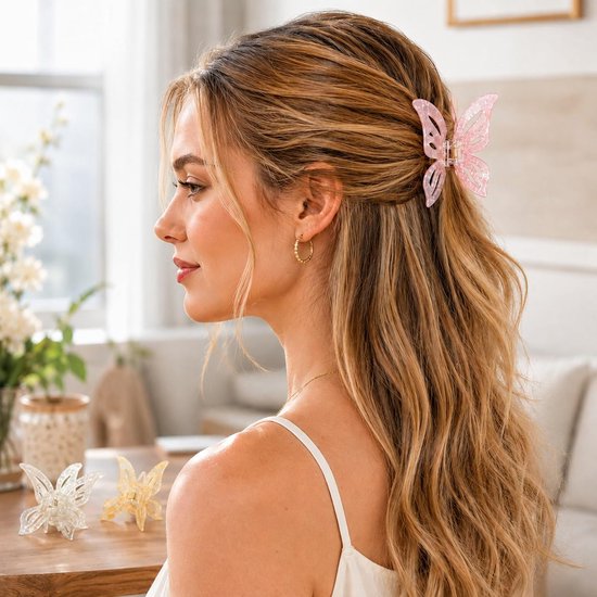 3 stuks haarspeld, vlinder, haarspeld, groot, kleurrijk, acetaat, haarspelden voor dames — afbeelding 4