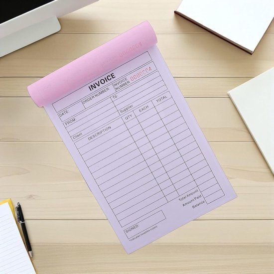 4 Stuks Delige Carbonloze Order Receipt Book Handgeschreven Invoice Pad voor Kleine Bedrijven Veilig Zakelijk Bonnenboek voor Nauwkeurige Bestelformulieren Klantenregistratie — afbeelding 3