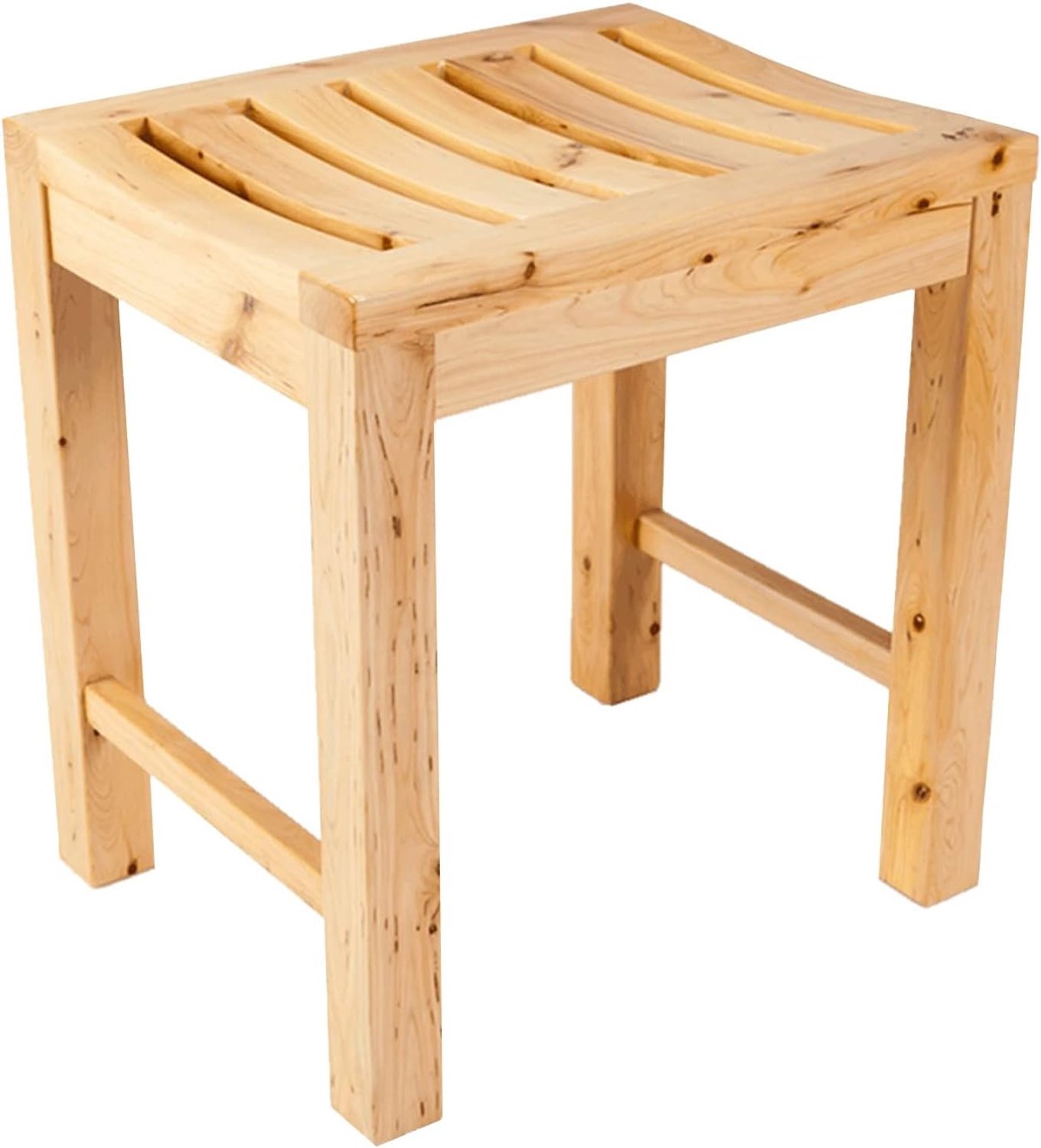 Badkamerkruk, antislip badbankje, opstapje van bamboe, badkamer spa douchebankje, voetenbankje, badzitje met opbergplank, sterk draagvermogen, kleine zitting (afmetingen: 42x34x35cm)