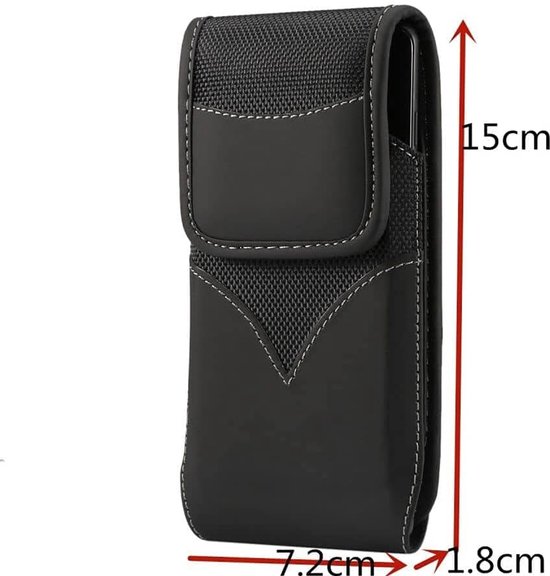 New Style Nylon Belt Holster with Swivel Metal Clip voor Intex Aqua Trend Lite SIM TD-LTE - Black — afbeelding 2