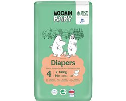 Muumi Baby Eco Luiers - Maat 4 - 7-14 kg - 42 stuks - Parfumvrij - Voor de gevoelige huid - Anti-allergisch