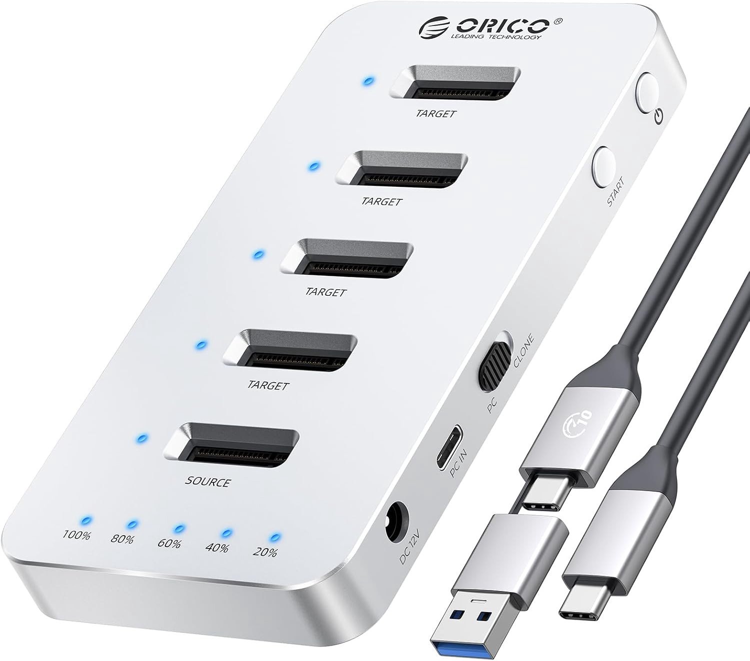 M.2 NVMe SSD Clone Docking Station met 10Gbps Snelheid voor Snelle Gegevensoverdracht en Back-up