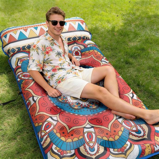 Thijox - Luchtmatras voor Zwembad 188 x 95 cm, Opblaasbare Waterhangmat, Ergonomisch Zwemstoel, Ademend Stof met Mesh, Flamingo Design, Perfect voor Z van Thijox — afbeelding 2