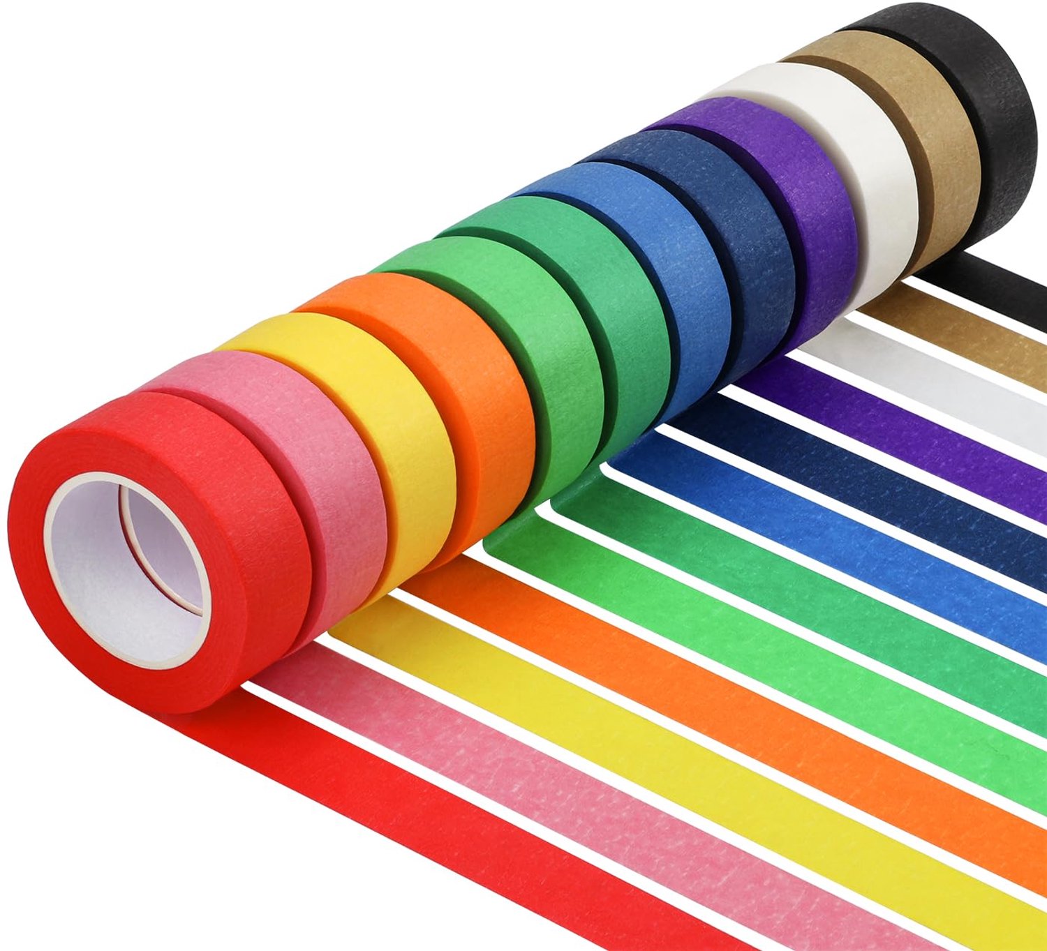 Crêpetape 12 rollen kleurrijk - 20 mm x 13 m - decoratielint - ideaal voor knutselen - ShopVlot