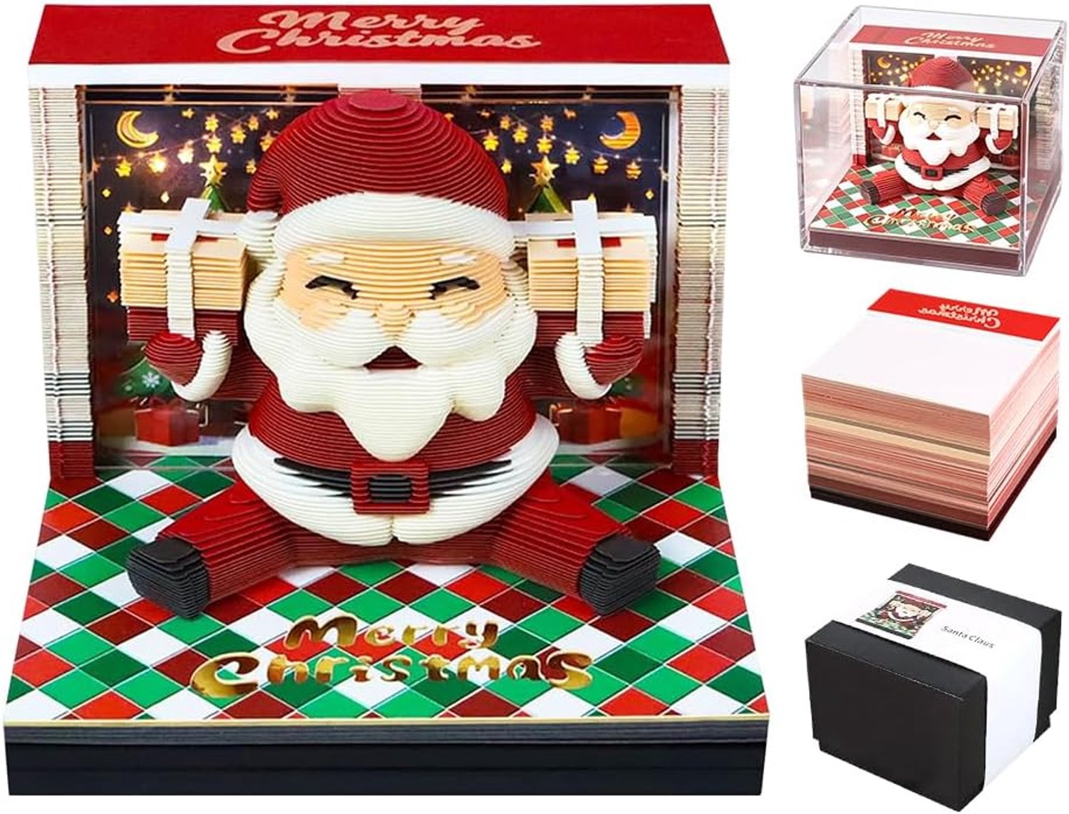 3D-kalender 2027, 3D-kalender afscheuren, 2027 3D tafelkalender notitieblok met ledlicht - ShopVlot