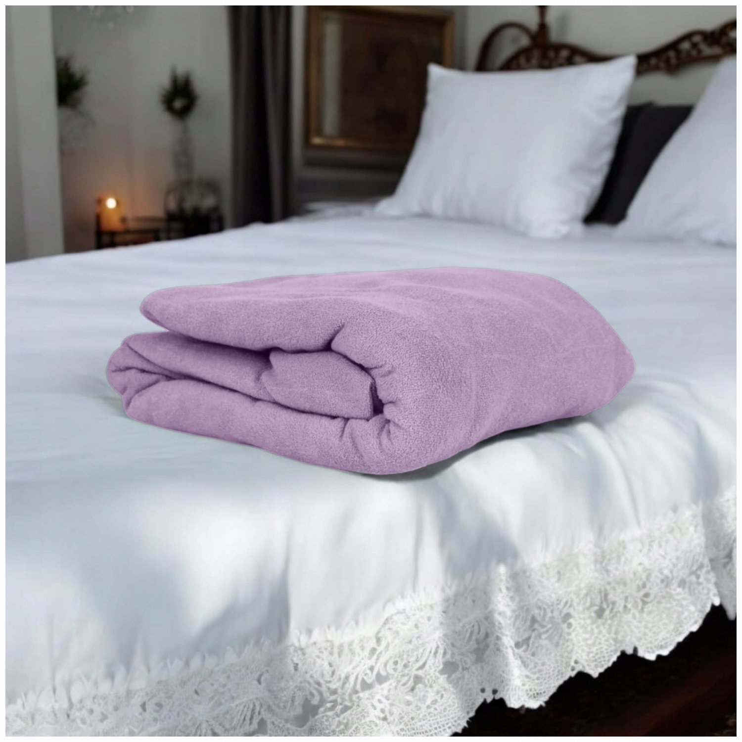 Kam-Pol Jersey hoeslaken met elastiek 60x70 cm licht heide