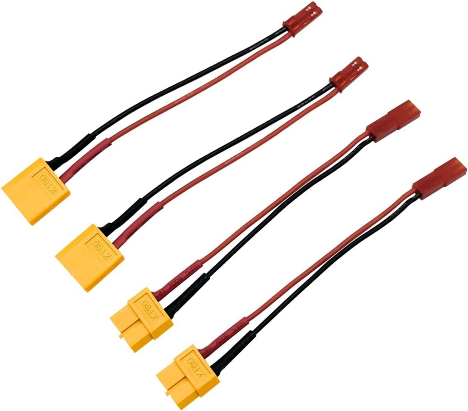 2 paar JST naar XT60 mannelijke vrouwelijke Lipo accustekkeradapters voor RC FPV Racing Drone Multicopter Quadcopter Gimbal Aerial Camera RC Cars Phantom