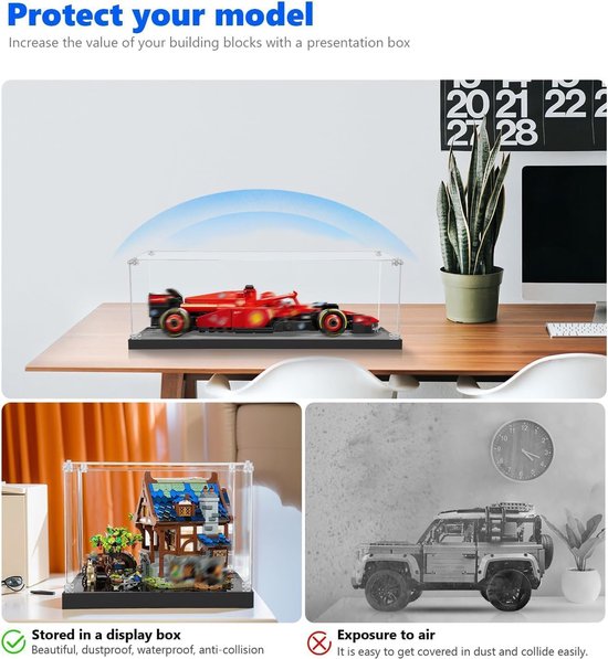 Acrylvitrine voor Lego Speed Champions Ferrari SF-24 F1 Formule 1 77242, stofbescherming, 22 x 11 x 8 cm — afbeelding 5
