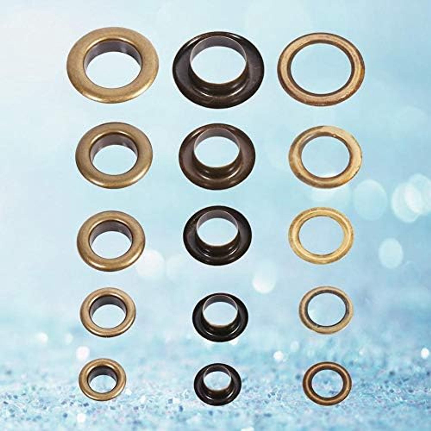 Antiek messing brons zwart goud ronde oogjes grommets voor kleding lederwerk canvas banners (8mm 100sets)