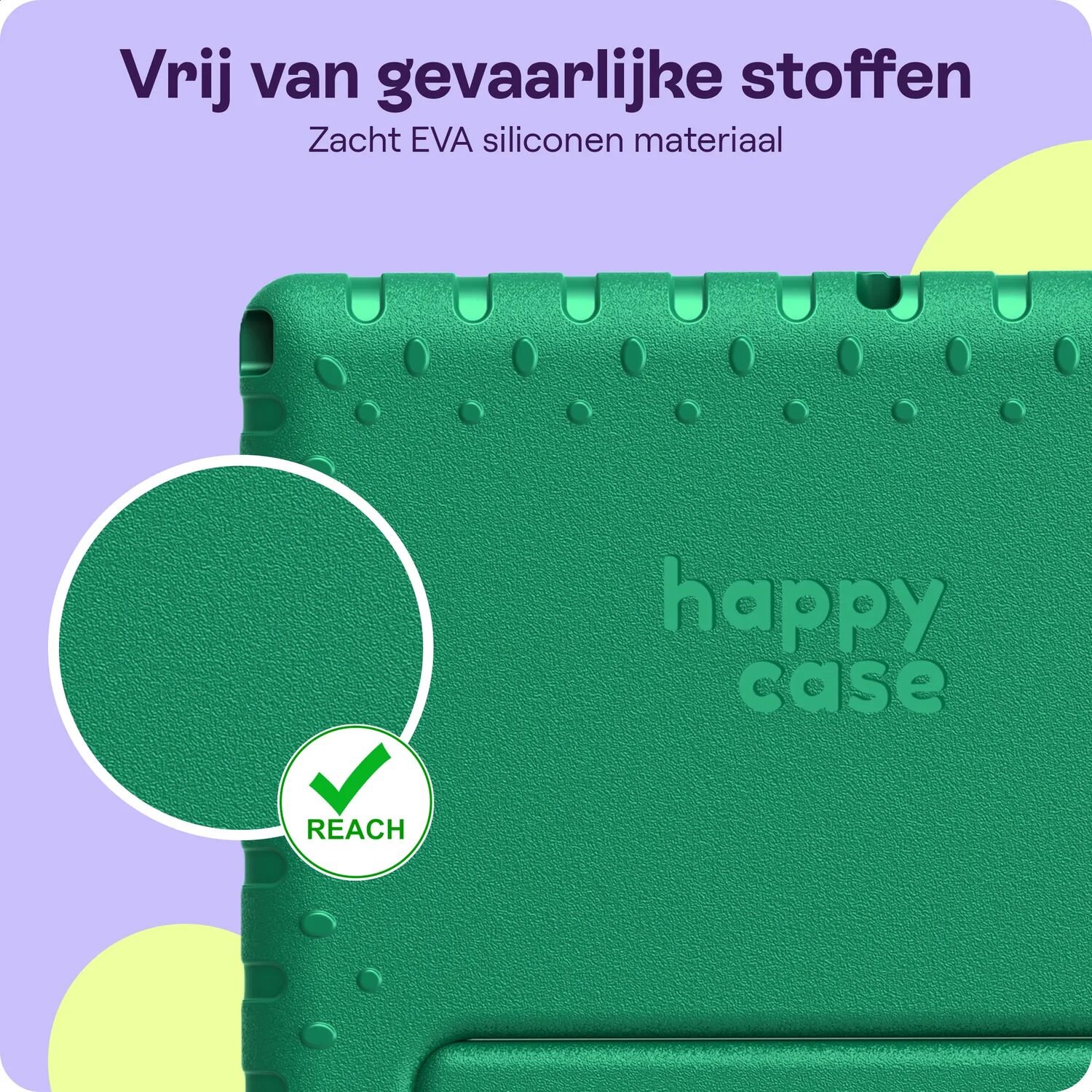 HappyCase Kinder Tablethoes Geschikt voor Apple iPad 10.2 2019/2020/2021 | Kindvriendelijke Hoes | Beschemhoes | Kinderhoes | met Handvat en Standaard | Donker Groen