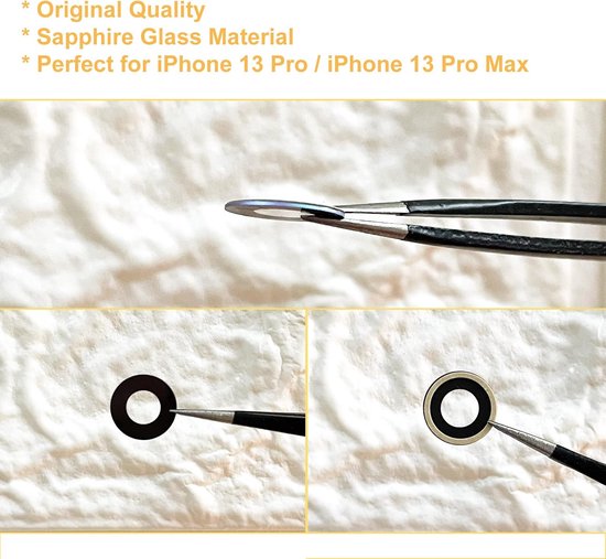 Origineel achtercameraglaslens vervanging voor iPhone 13 Pro en iPhone 13 Pro Max met voorgeïnstalleerd kleefstof en reparatiegereedschapsset — afbeelding 5