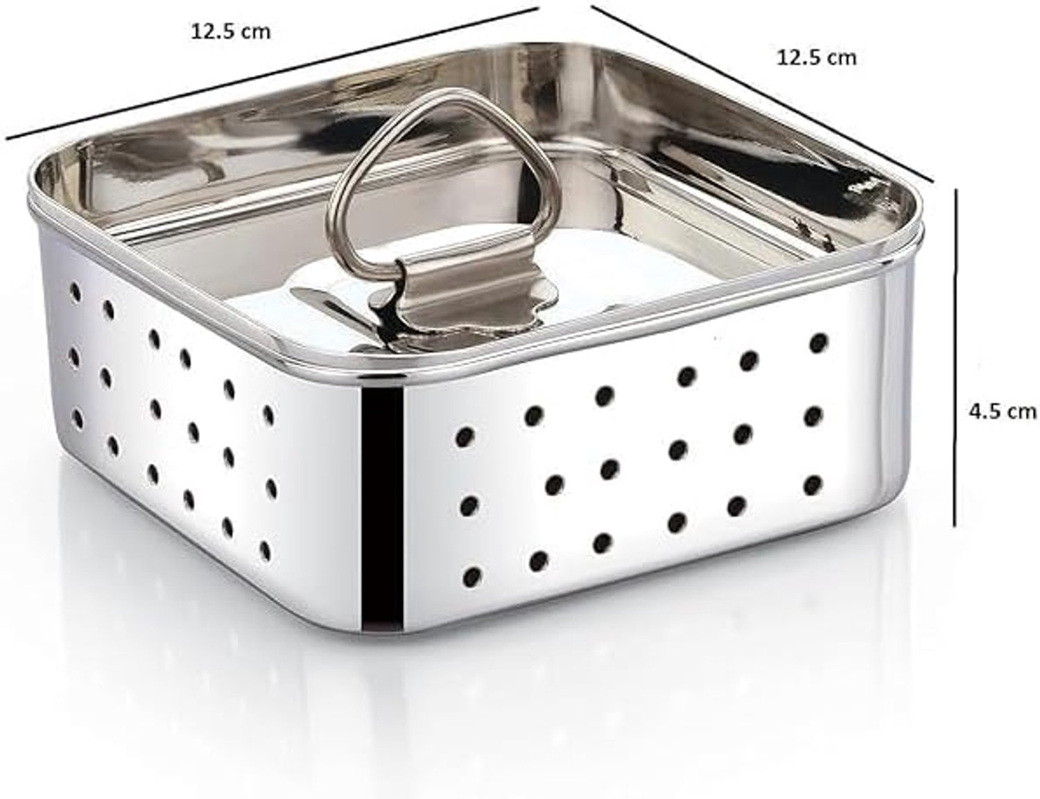 Eternals Paneer Maker Mal van roestvrij staal, medium formaat, paneerpers met deksel, tofu-persvormmaker, wei-scheider (vierkant, 450 ml capaciteit)