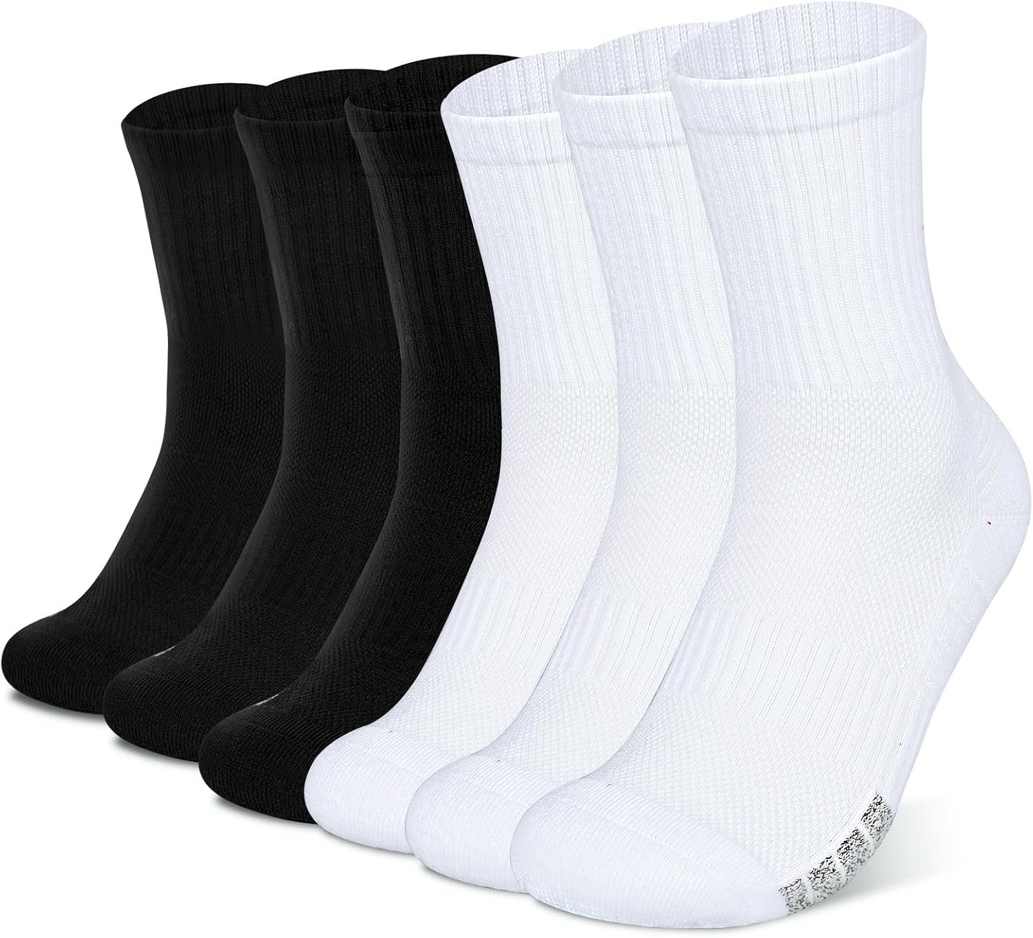 6 paar, gevoerde sportsokken heren en dames, ademend, antiblaar, prestatiegerichte sportsokken voor tennis, wandelen, wandelen, fietsen, voetbal, basketbal, 37-42, 43-46, 47-50