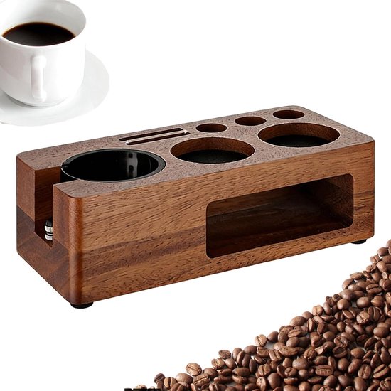Coffee Shot Tamper Station - Houten Multifunctionele Dark Roast Storage, Koffie Organizer Station, Stevig Stijlvol Design, Premium Bar Accessoire, Thuis Keuken Eetkamer Appartement Slaapzaal Teller — afbeelding 4