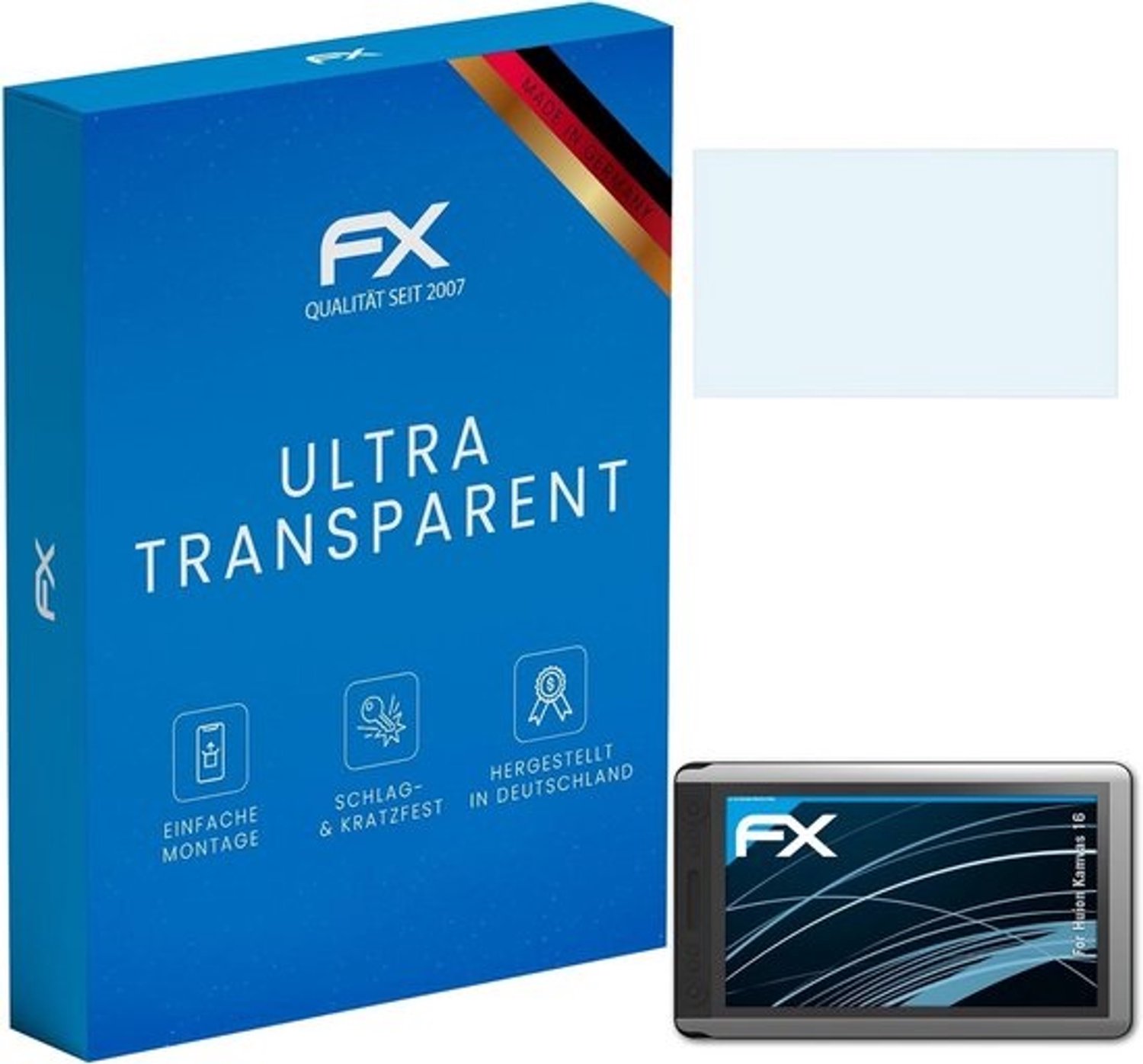 atFoliX screenprotector voor Huion Kamvas 16 - FX-Clear beschermfolie, 2X