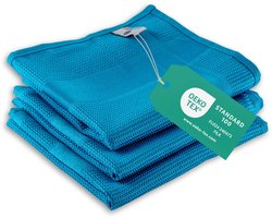 ELEXACLEAN Theedoeken microvezel (set van 3, 68x42 cm, blauw) sterk absorberend, wasbaar tot 60°C, keukenhanddoeken, handdoeken keuken modern