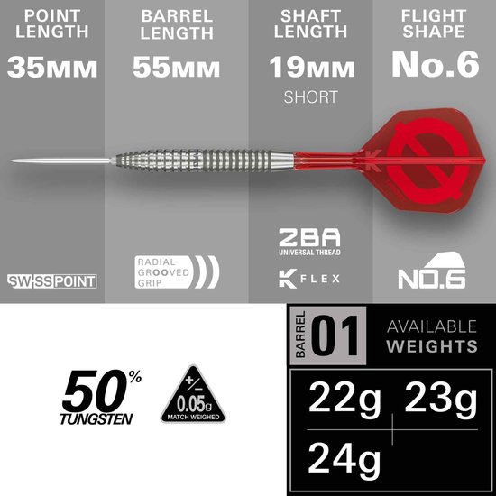 Target Group O 02 Swiss Point 50% - Dartpijlen van Target — afbeelding 4