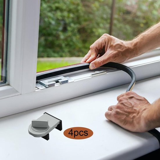 4 Stuks Schuifraam Lock Stopper voor Slaapkamer, Zilver 4x6x2.2cm — afbeelding 5