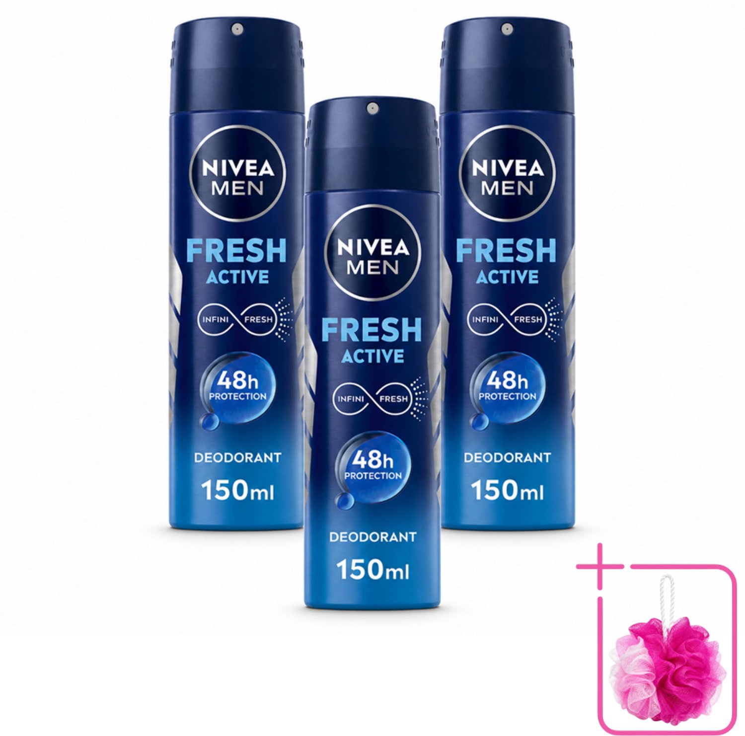 3 x NIVEA MEN - Deodorant Spray - Fresh Active - 150 ml - Bulkverpakking - Frisheid - Zweet