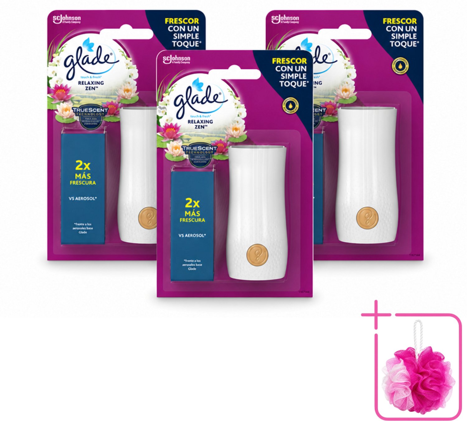 3 x Glade - Touch & Fresh - Relaxing Zen - 10 ml - Bulkverpakking - Ontspanning - Frisse geur