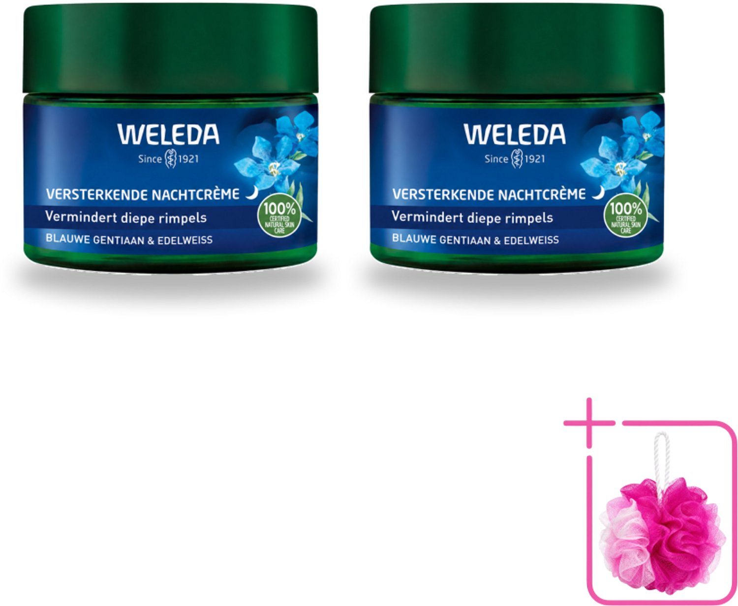 2 x WELEDA - Nachtcrème Versterkend - Blauwe Gentiaan & Edelweiss - 40 ml - Bulkverpakking - Nachtcrème - Huidversterken
