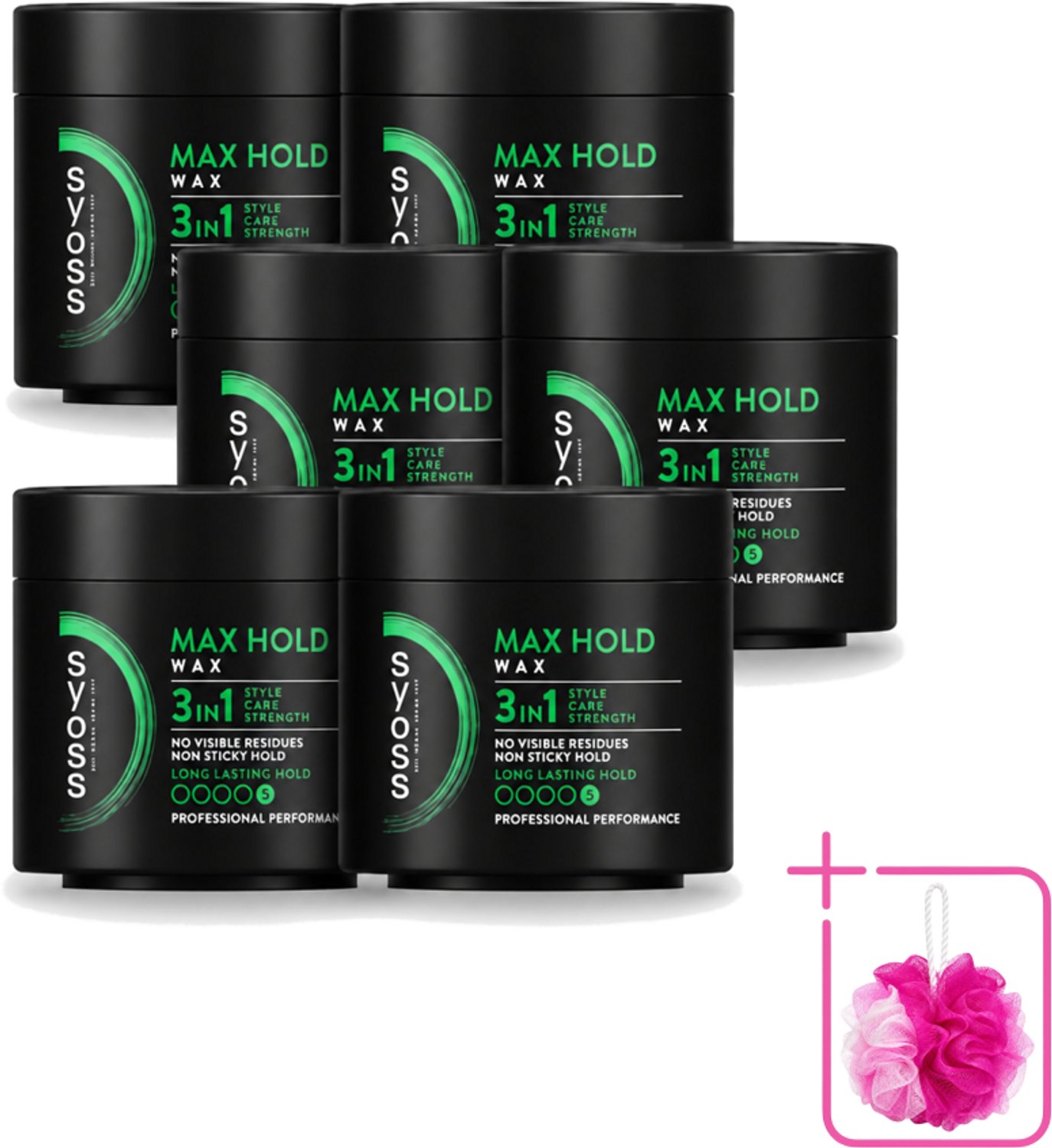 6 x SYOSS - Max Hold Haarwax - Verzorging - Langdurige Styling - 150ml - Bulkverpakking - Haarkleur - Douchemop - Haartypen