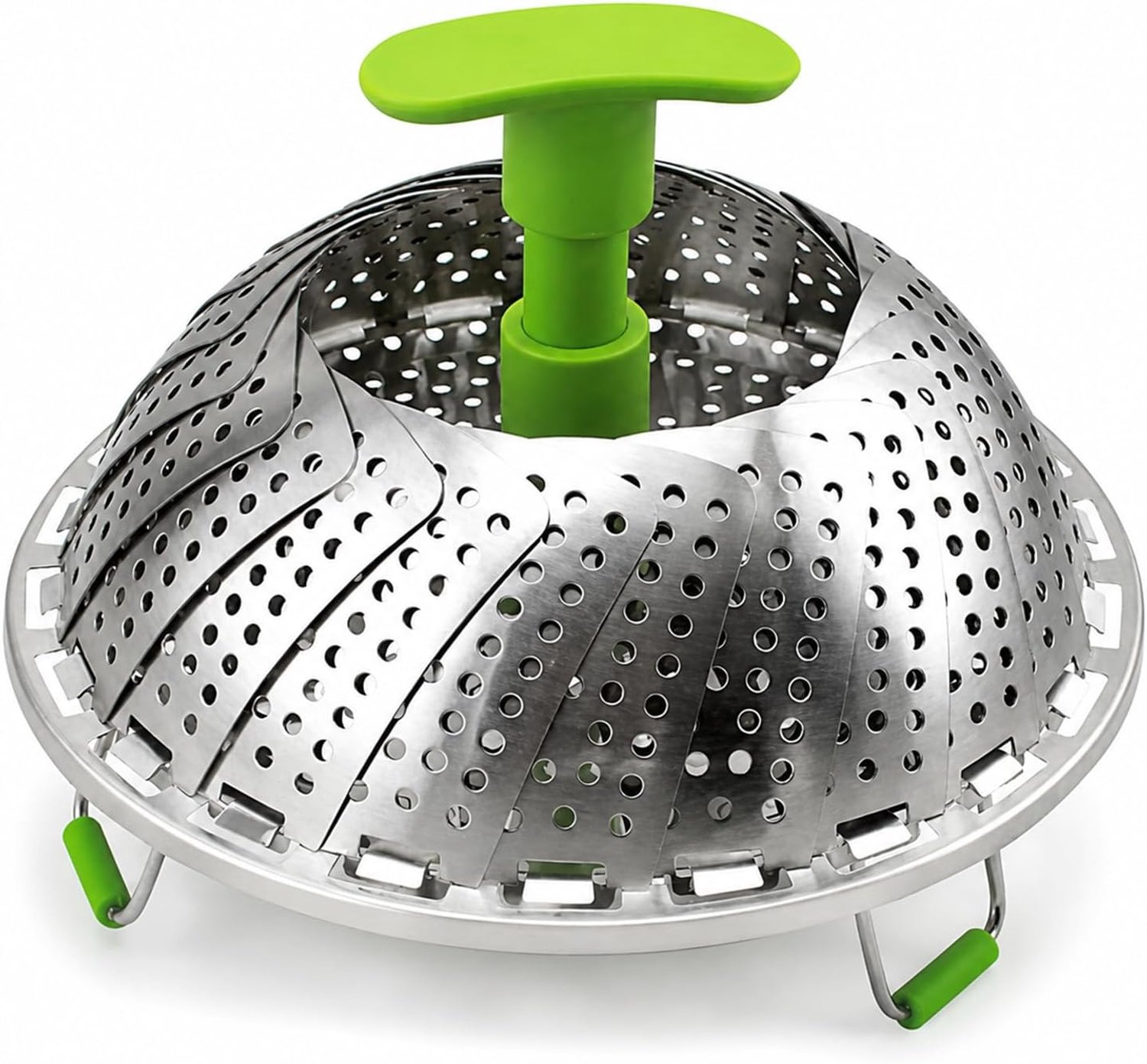 Stoommand, Roestvrijstalen Stoomboot Om Te Koken Opvouwbare Groentestomer Met Plastic Handvat Stoommand Om Te Koken Stoommand Voor Keuken(Steam Basket)