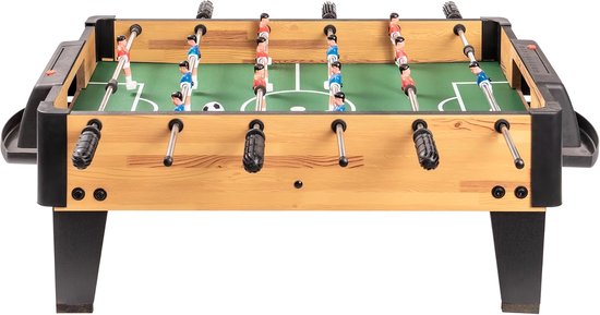 Mini-tafelvoetbal (61 x 41 x 24,5 cm), compacte tafelvoetbal met uitgebalanceerde figuren, voetbaltafel in houtlook met antislip handgrepen, voetbaltafel voor kinderen en volwassenen, kantoor — afbeelding 5