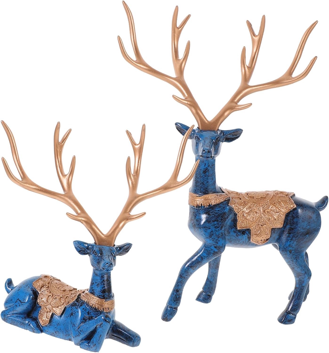1paar Moderne Hertenbeeldjes Van Hars Scandinavisch Stijl Ornament Voor Woonkamer Decoratie Voor Bureau Tuin Balkon Duurzaam Uniek Hertenbeeld