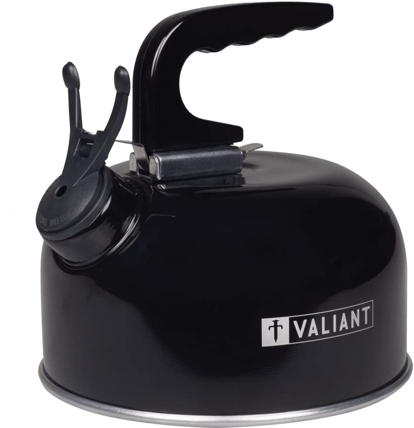 Valiant fluitketel voor camping, 1 liter, aluminium, zwart